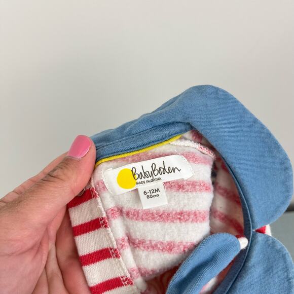 Mini Boden Cozy Striped Pocket Dress 6-12 Months - Picture 6 of 8